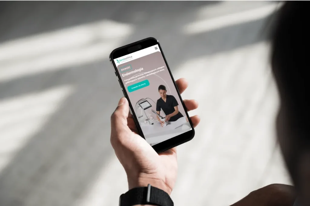 Podgląd strony internetowej dla gabinetu na smartfonie