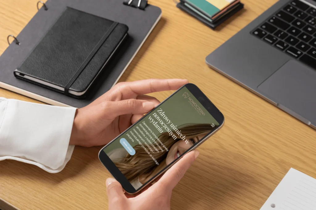 Podgląd strony internetowej dla gabinetu na smartfonie