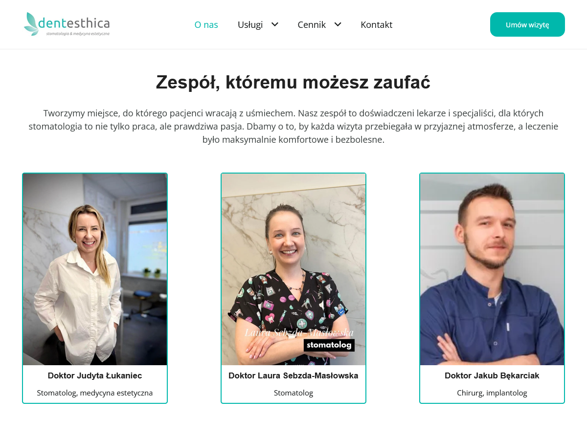 Dentesthica - detal, np. profil lekarza