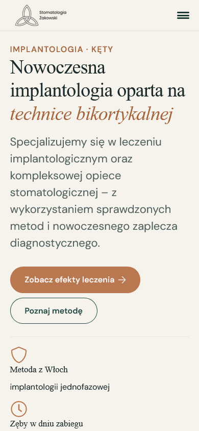 Stomatologia Żakowski - widok mobilny