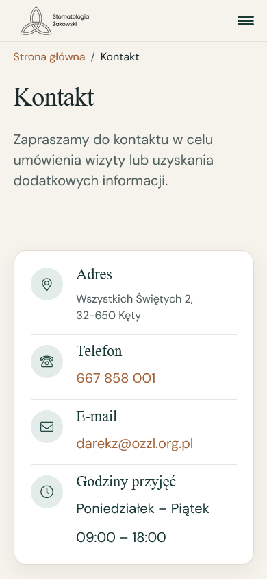 Stomatologia Żakowski - widok mobilny 3