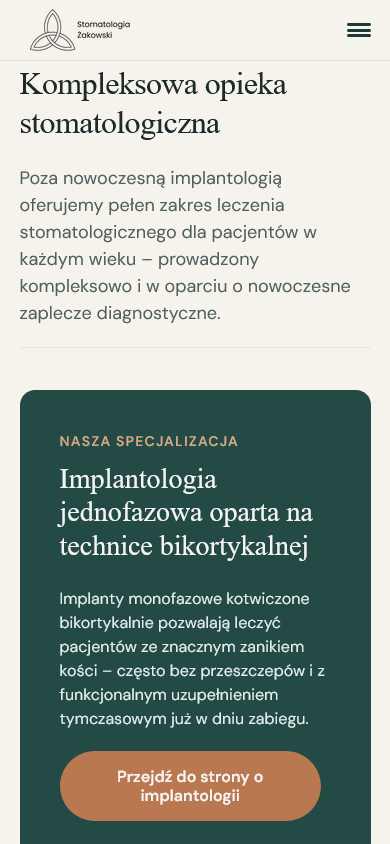 Stomatologia Żakowski - widok mobilny 1